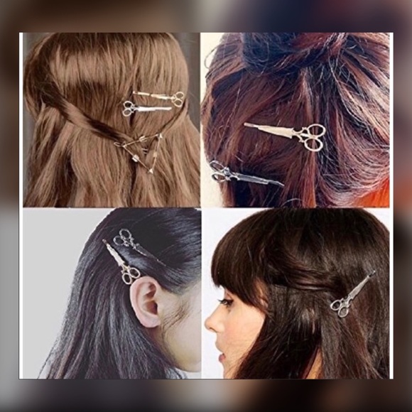 Silver Vintage Scissors Hair Clips - Picture 2 of 3